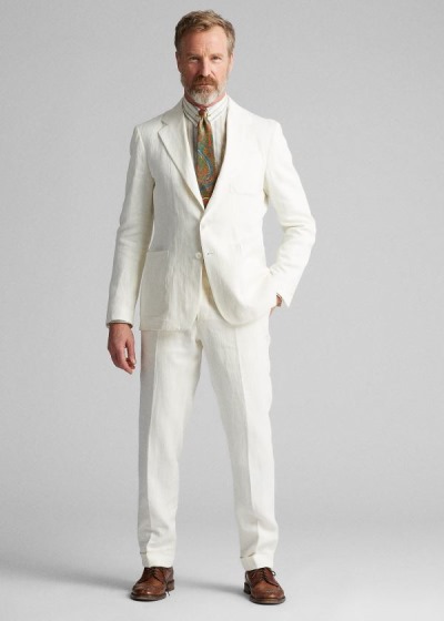 Cazadoras Ralph Lauren Hombre Blancos - Linen - ONVBQ3615